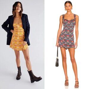 NWOT Free People Sasha Mini Dress Sunshine Combo Stretchy Size XS